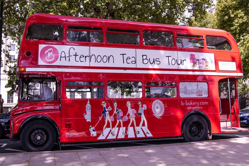 B Bakery Afternoon Tea on a London Bus