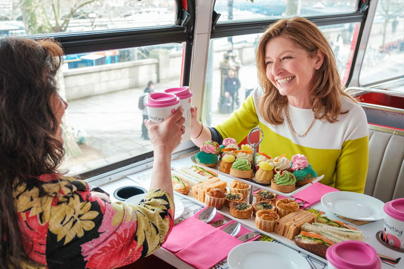 B Bakery Afternoon Tea on a London Bus