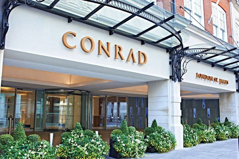 5* Conrad London St James Afternoon Tea for Two with a Bottle of Bollinger Champagne